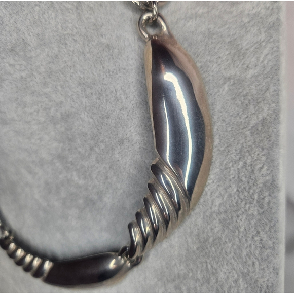Carol Dauplaise Silver Tone Collar Necklace Shell Look Vintage 80s-90s EUC - Picture 2 of 4
